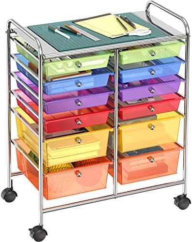 Simple Houseware 12 Drawers Rolling Utility Cart Organizer, Multicolor - Image 7