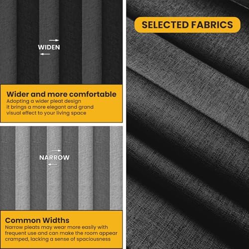 Room Divider Curtain Sets with Flexible Ceiling Track, Privacy Soundproof Curtain for Bedroom Office Patio Sliding Door(Black, W180 x L96, 1 Pack) - Image 5