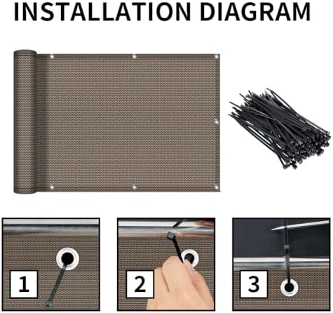 3'x12' Balcony Privacy Screen Apartment Patio Privacy Fence Screen - Image 5