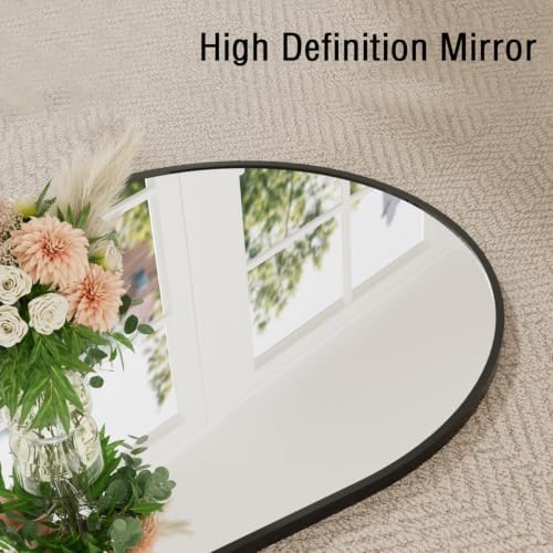90''x46'' Oversized Full Length Mirrors, Arched Floor Mirror with Stand, Full Body Large Oversized Standing Mirror/Leaning/Hanging Wall Mounted for Living Room, Bedroom, Black - Image 5