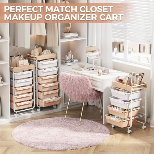 SYKIARIOL Rolling Storage Utility Cart with 4 Drawers,Art Cart,Pearl - Image 7