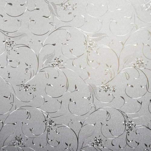Niviy Static Cling Non-Adhesive Window Film Frosted Glass Film Bathroom Door Glass Decoration Window Film Privacy Covering (17.7"x 47.2") by Niviy