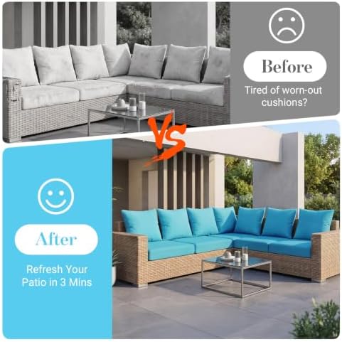 12Pcs Patio Cushion Covers Stretch Outdoor Furniture Protector Slipcovers - Image 5