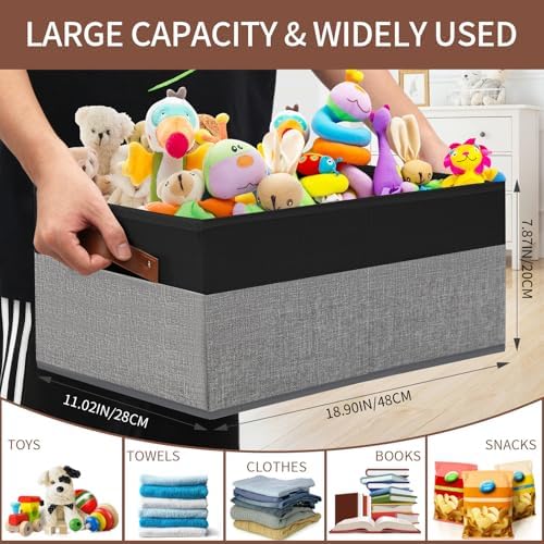 3 Pack Large Capacity Storage Bins Closet Organizer for Shelves - Image 3