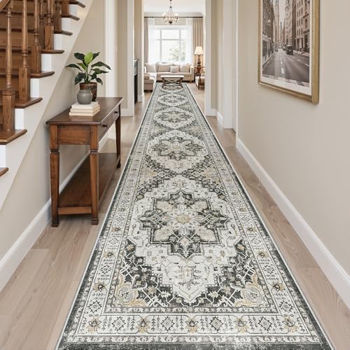 Madane Hallway Runner Rug 3x18 Washable Kitchen Runners 18ft, Black - Image 4