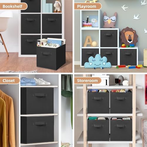 STORAGE MANIAC Storage Cubes, 11 Inch 4 Pack Collapsible Fabric Shelf Bins - Image 7
