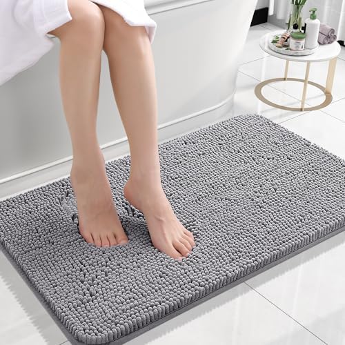 OLANLY Small Bathroom Rugs 24x16, Extra Soft Absorbent Chenille Bath Rugs by OLANLY