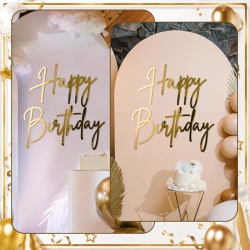 Yousoontic Happy Birthday Sign for Backdrop, 23 x 20 Inch, Stylish, Gold - Image 5