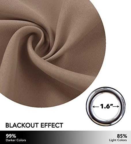 NICETOWN Privacy Room Divider Curtain Screen Partitions, Sound Blocking Blackout Room Divider Patio Door Curtain Panel for Glass Window/Sliding Door/Hall(1 Panel, 8.3ft Wide x 7ft Long, Cappuccino) - Image 3