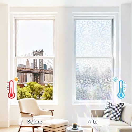 JAYONG Stained Glass Rainbow Window Privacy Film with Kit, 35.4'' x 78.7'' - Image 5