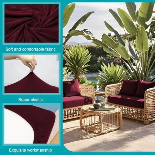 12 Pcs Outdoor Cushion Covers, Patio Sofa Cushion Covers Replacement - Image 3