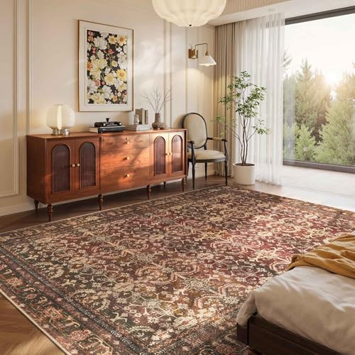 Rugxara Red 6x9 Area Rugs Washable Rug for Living Room Dining Room Bedroom - Image 5