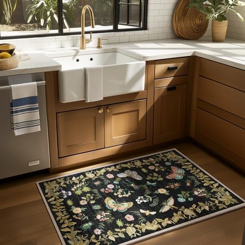 Washable Small Area Rugs for Entryway: 2x3 Throw Rug Door Mat Indoor Entrance Stain Resistant Non-Slip Low Pile Soft Carpets for Kitchen Front Door Indoor Entrance Entry Bedroom Bedside Farmhouse - Image 2