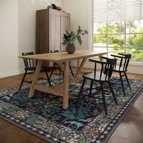 9x12 Area Rugs for Living Room: Washable Bedroom Rug Vintage Area Rug Stain Resistant Non Slip Low Pile Lightweight Soft Carpets for Living Room Dining Room Kitchen Nursery Kids Room Farmhouse Indoor - Image 6