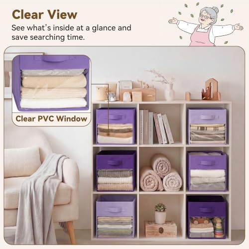 GRANNY SAYS 11 Inch Storage Cube Organizer Bins, Purple Gradient, 6-Pack - Image 4