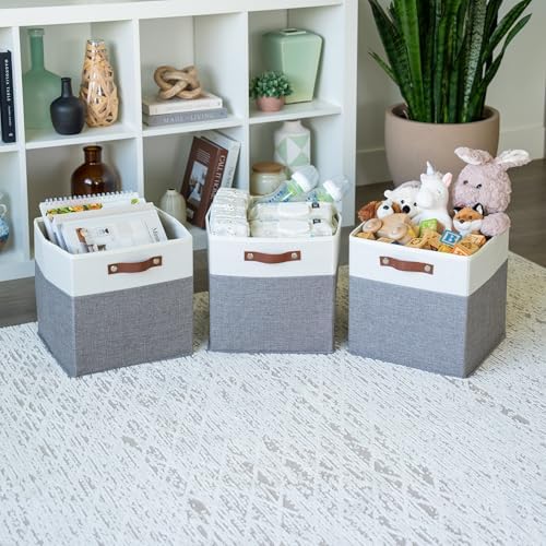 OrganiHaus 12x12 Cube Storage Bins, Set of 4 - Fabric Storage Cubes - Image 4