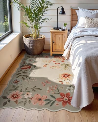 Lahome Floral Washable Rug, 3x5 Rug Soft Bedroom Rugs for Entryway Dorm - Image 2