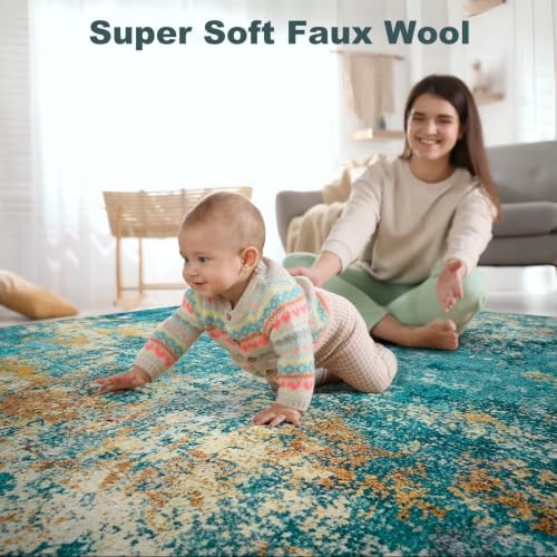 Modern Abstract 3x5 Rug, Non Slip Entryway Rug, Soft Machine Washable Rugs - Image 6
