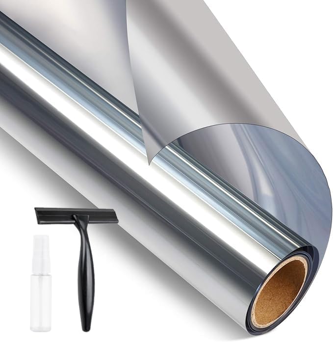 STATINT Window Privacy Film One Way, Mirror Glass Tint, 23.6in x 6.5ft by STATINTWINDOWFILMS