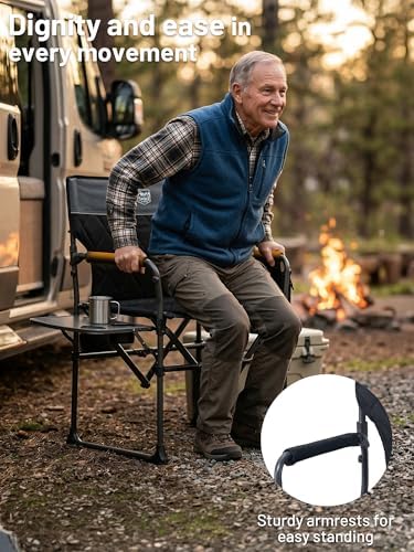 TIMBER RIDGE 400lbs Heavy Duty Camping Chair Portable Directors Chair - Image 6