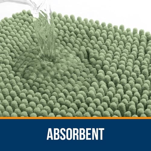 OLANLY Toilet Rugs U-Shaped 24x24, Soft Absorbent Chenille Contour Rugs - Image 4