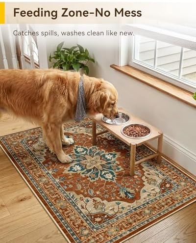 RELEANY Washable Area Rug, Small 2'x3', Red/Orange/Blue/Brown - Image 2