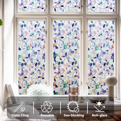Stained Glass Window Privacy Film, Static Cling 17.5" x 78.7" - Image 2