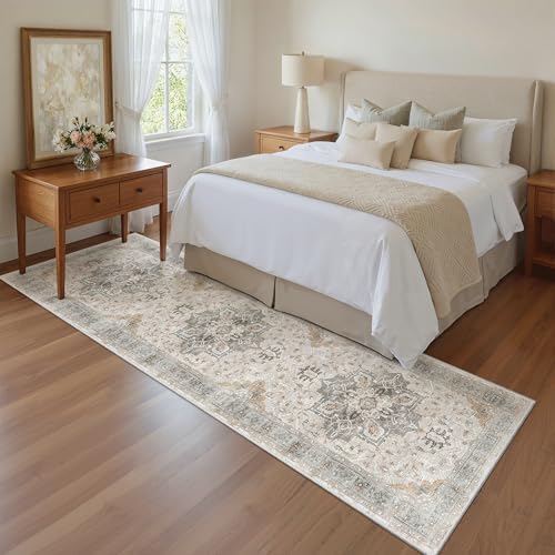 Madane Hallway Runner Rug 2x8 Washable Kitchen Rugs Soft, Light Taupe Brown - Image 4