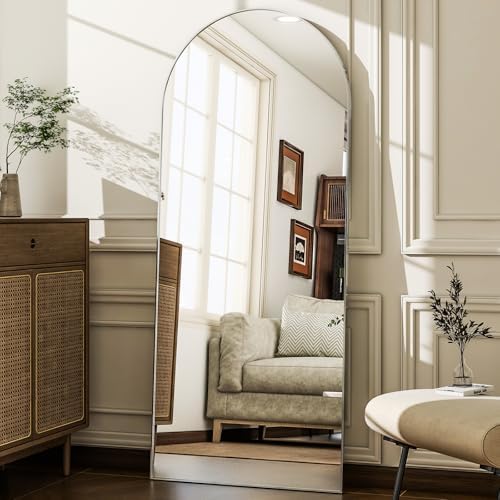 57" x 20" Arched Full Length Mirror - Wall Mounted/Floor Mirror Aluminum Alloy Frame Full Body Mirrors for Bathroom Living Room Bedroom and Entryway,Sliver - Image 5