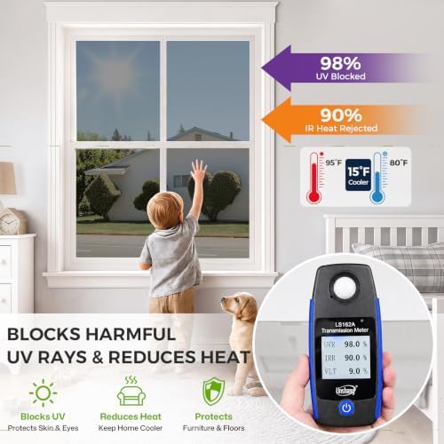 Coavas One Way Window Privacy Film, See Out Not in, Heat & UV, 17.5"X118" - Image 2