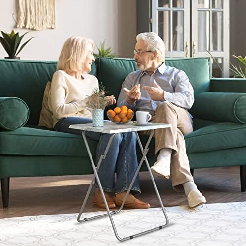Garden 4 you Portable Folding TV Tray Dinner Snack Trays Table Portable Foldable Table Small Sofa Bedside Tables with Light Weight, 15 x 18.9 x 26 in(Smoky Grey,1PC) - Image 5