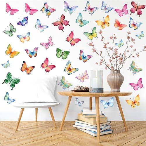 AOWDIAO 62 Large Butterfly Wall Decals - Peel and Stick Vinyl Wall Stickers for Room Decor, Safe for Walls, Repositionable - Image 6