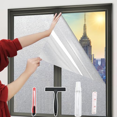 Frosted Glass Window Film with 4 Tools,Pure 17.5"x78.7" by HeiWinner