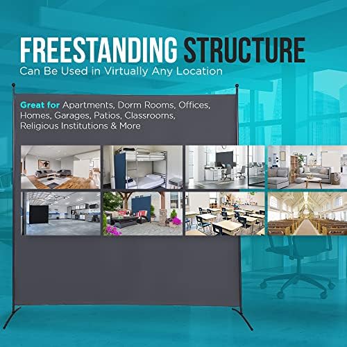 Steel-AID Single-Panel Privacy Room Divider – Folding Partition Privacy Screen for Office, Classroom, Dorm Room, Kids Room, Studio, Conference - 71" x 72" - Easy to Assemble, Freestanding & Foldable - Image 5