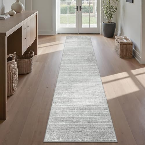 Valenrug 2x12 Runner Rug Non Slip, Washable Rug Runners for Hallways, Grey by Valenrug