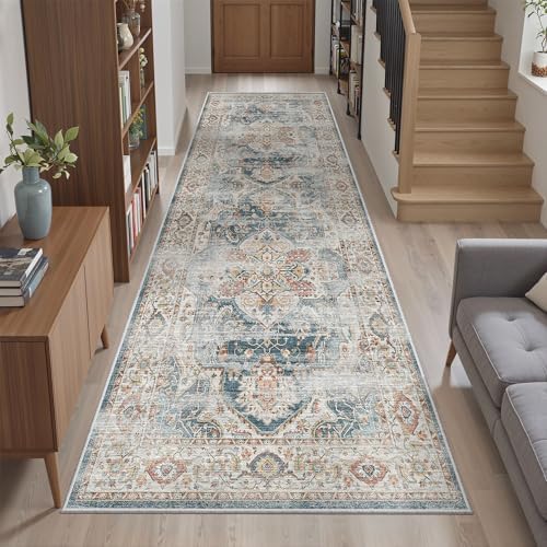 Madane Kitchen Runner 2'6''x8' Soft Rug Runners for Hallways, Navy by Madane