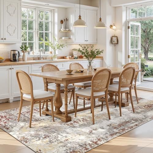Toneed Washable 5x7 Area Rug with Non-Slip Backing for Living Room - Image 3