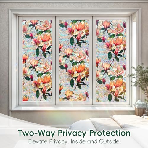 DUOFIRE Stained Glass Window Film, Window Privacy Film, 16.92" x 39.37" - Image 2