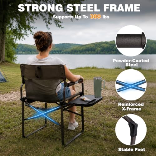 SUNNYFEEL Camping Director Chair with Side Table - Image 5