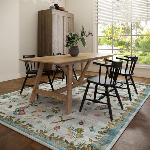 Machine Washable Rugs for Living Room: 6x9 Area Rugs Stain Resistant Non Slip Low Pile Soft Carpets Rugs for Bedroom Kitchen Dining Room Nursery Kids Room Farmhouse Indoor - Image 6