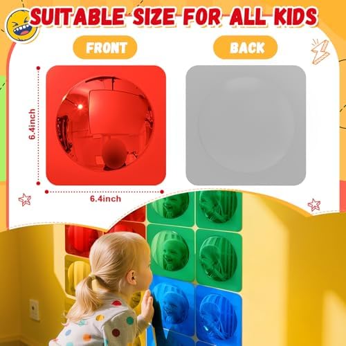 Geiserailie 16 Pcs Sensory Wall Bubble Mirrors, 10 x 10 Inch, CPC Certified - Image 2
