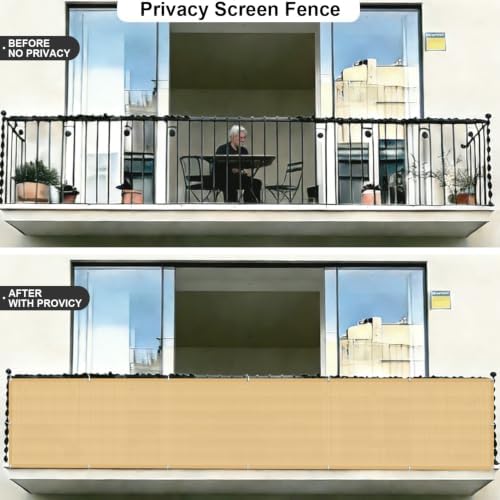 COOLBOYS 3'x10' Sand Balcony Privacy Screen Fence Cover for Outdoor - Image 4