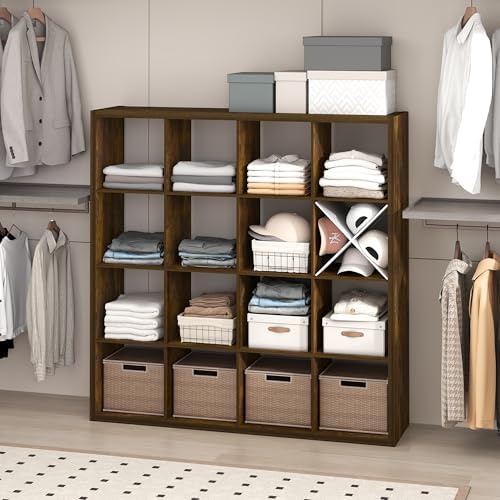 Furinno Cubic Extra Thick 16-Cube Closet Organizers and Storage, Amber Pine by Furinno-FitsYourSpaceFitsYourBudget