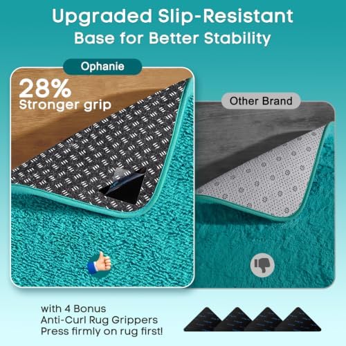 Ophanie Teal Rugs for Bedroom Living Room, Fluffy Fuzzy Furry Carpet, Plush Soft Shaggy Bedside Indoor Floor 4x6 Area Rug for Kids Girls Boys Baby Teen Dorm Nursery Decor with Over 99 pcs Pile fibers - Image 4