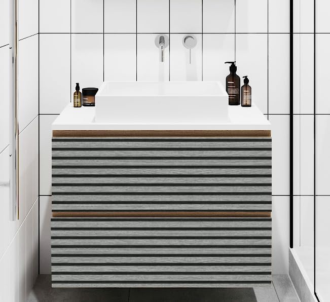 myforHD Wallpaper Peel and Stick Wood Grating Stripe Self-Adhesive Wallpaper Faux Wood Contact Paper Wood Slats Self Adhesive Wall Paper PVC Vinyl Film Removable Waterproof (Wood D, 17.3" x 393") - Image 7