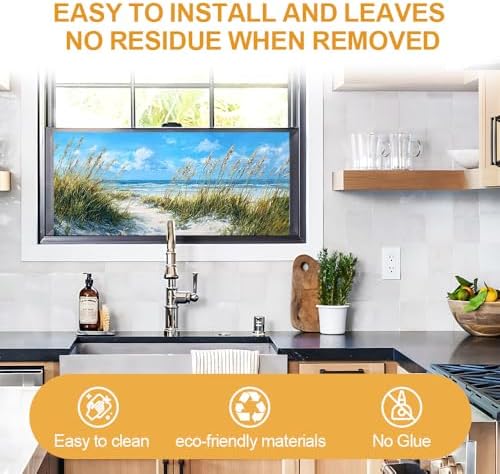 Cmialusie Coastal Dune Window Film 17.3 x 39.3 Inch Cling - Image 3