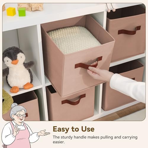 GRANNY SAYS Cube Storage Bins, 11 Inch Cube Organizer, Dusty Pink, 6-Pack - Image 5