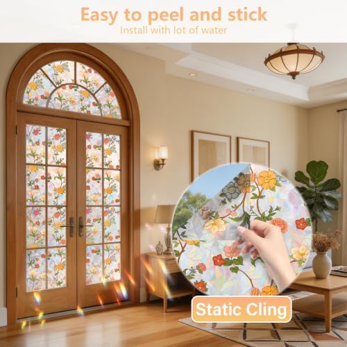 Kromapolis Window Privacy Film Stained Glass Window Clings, 29.5″ x 157.4″ - Image 7