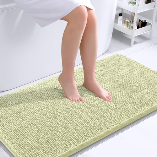 OLANLY Bathroom Runner Rugs 44x24, Soft Absorbent Chenille Bath Rugs, Rubber Backing Quick Dry, Machine Washable Long Bath Mats for Bathroom Floor, Tub and Shower, Home Decor Accessories, Vanilla - Image 2