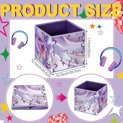 Bokon 2 Pcs Kpop Party Favors 11 Inch Cube Storage Bins with Handles - Image 3